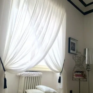 Tenda Georgette con base piombata 140x290 con anelli made italy